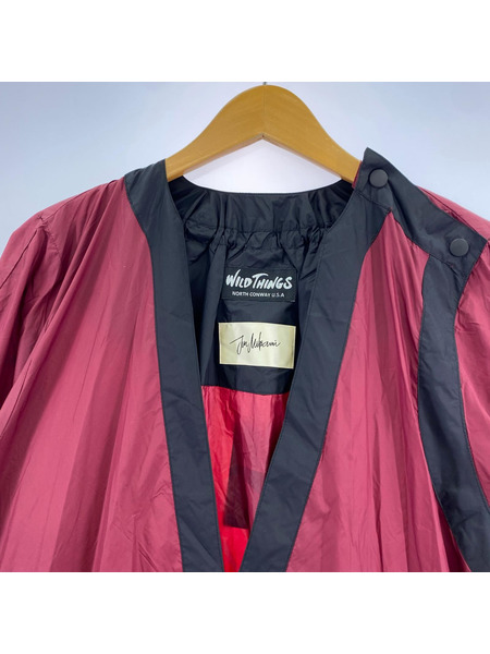 WILDTHINGS×JUN MIKAMI rain poncho hat サイズF ボルドー×ブラック