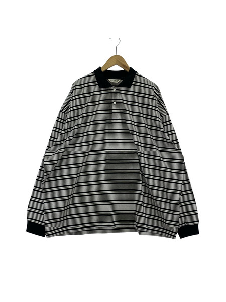 COOTIE 長袖Tシャツ・カットソー ボーダー ポロ L/Sカットソー モノトーン (L)