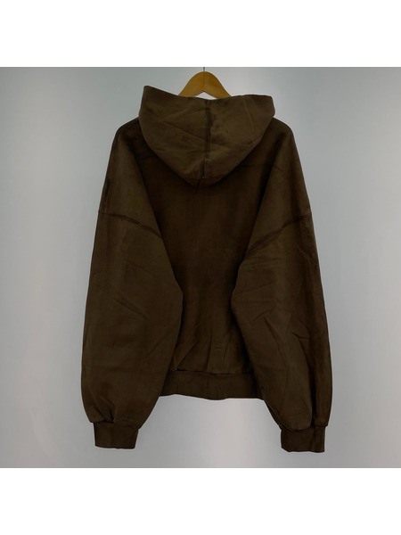 パーカー（ジップアップ） refomed PLASTERER HOODIE ブラウン 2