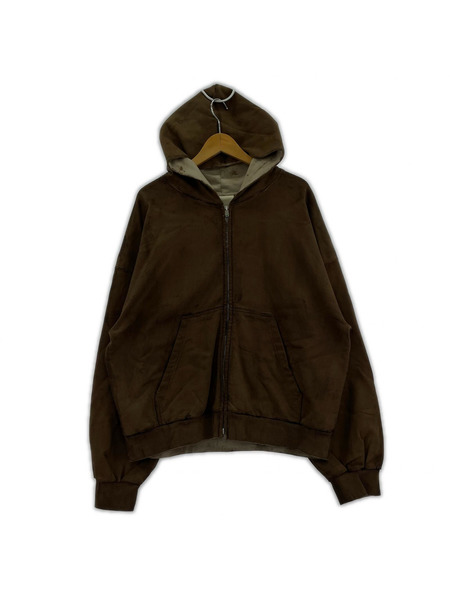 パーカー（ジップアップ） refomed PLASTERER HOODIE ブラウン 2