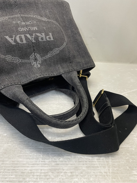 PRADA カナパ2wayショルダー×ハンドバッグ ブラックデニム