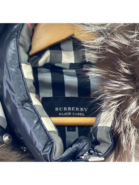 BURBERRY BLACK LABEL 4way 裏地チェック ファー付キ ダウン BURBERRY BLACK LABEL 4way 裏地チェック ファー付キ ダウン
