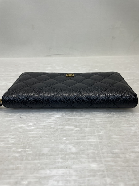 CHANEL マトラッセキャビアスキン ラウンドジップロングウォレット 27823385[値下]