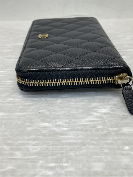 CHANEL マトラッセキャビアスキン ラウンドジップロングウォレット 27823385[値下]