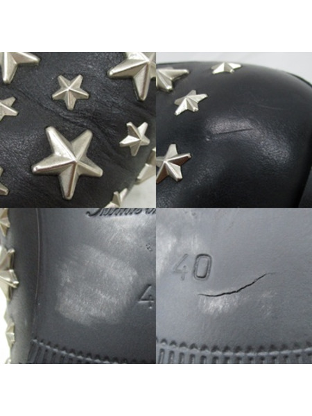 JIMMY CHOO/ローファー/スリッポン/40/スタッズ