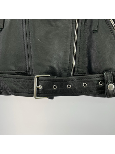 ZARA ライダース ラムレザー ダブルライダース S ブラック