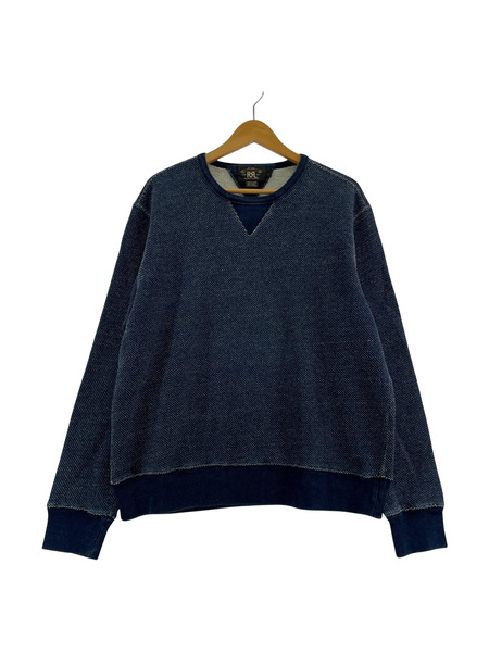 RRL スウェット・トレーナー L/Sインディゴ染メ両Vスウェット NVY (L)[値下]