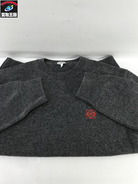 LOEWE アナグラムロゴ ウールセーター 灰（M）