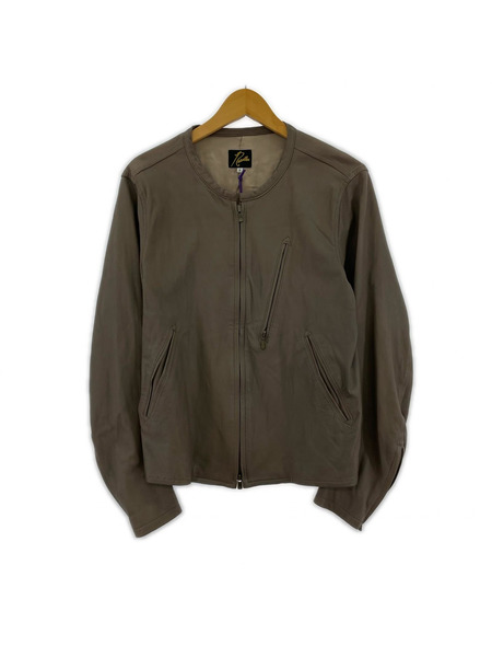 Needles ノーカラーレザージャケット　S