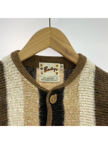 OLD・VINTAGE カーディガン ストライプ モヘア混 XL