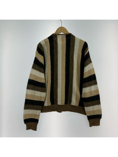 OLD・VINTAGE カーディガン ストライプ モヘア混 XL