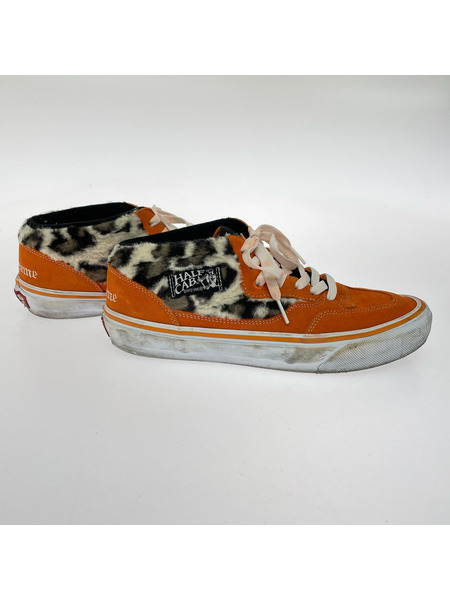 Supreme スニーカー VANS Leopard Half Cab (27.5cm) オレンジ