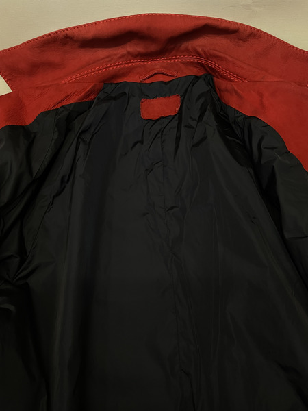 PRADA レザーコート 48 レッド