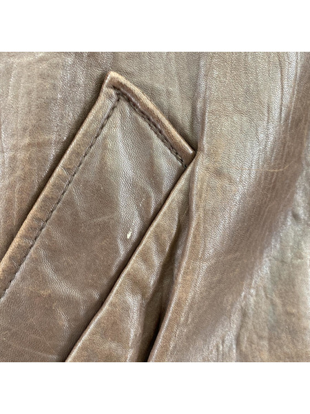 pierre cardin レザーブルゾン 茶[値下]