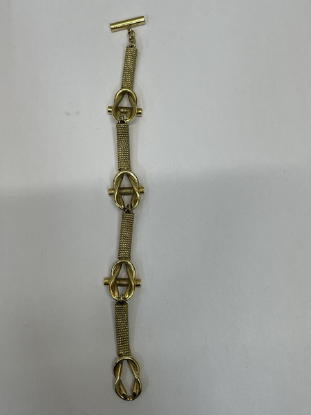 SAINT LAURENT 10s Tバーデザインブレスレット ゴールド