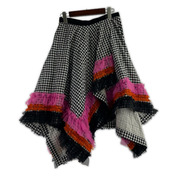 tricot COMME des GARCONS ヒザ丈スカート ギンガムチェック変形フリルスカート