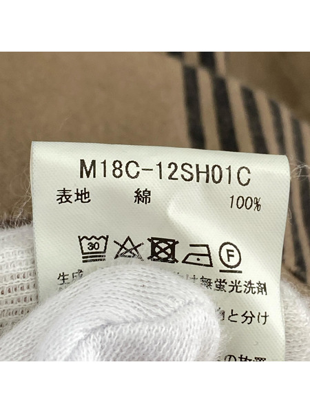 marka 長袖シャツ ストライプシャツ コート L/S シャツ 茶 (3)