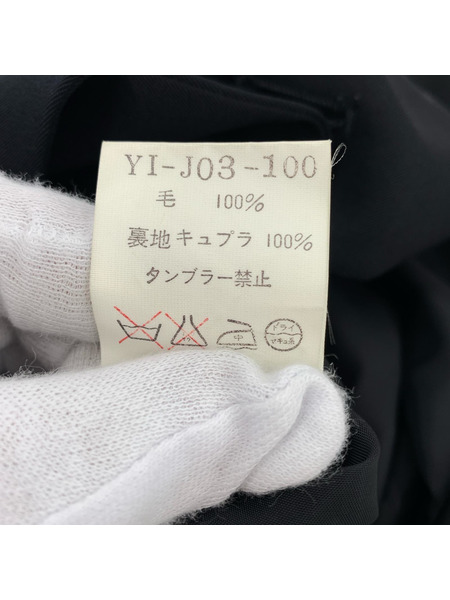 Y's ウールギャバベルテッドジャケット M 黒