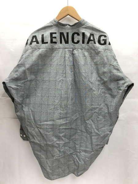 BALENCIAGA/バレンシアガ 19SS チェック スタンドカラーシャツ (32)