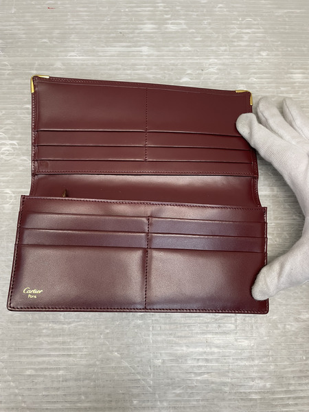 Cartier マストライン ロングウォレット ボルドー