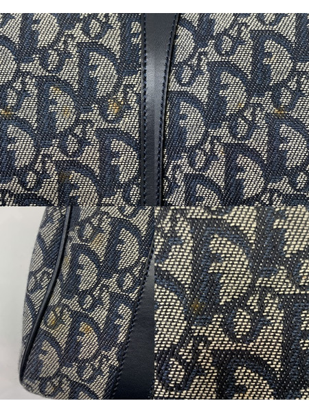 Christian Dior トロッター ミニボストンバッグ ネイビー ダメージあり クリスチャン ディオール ハンドバッグ 