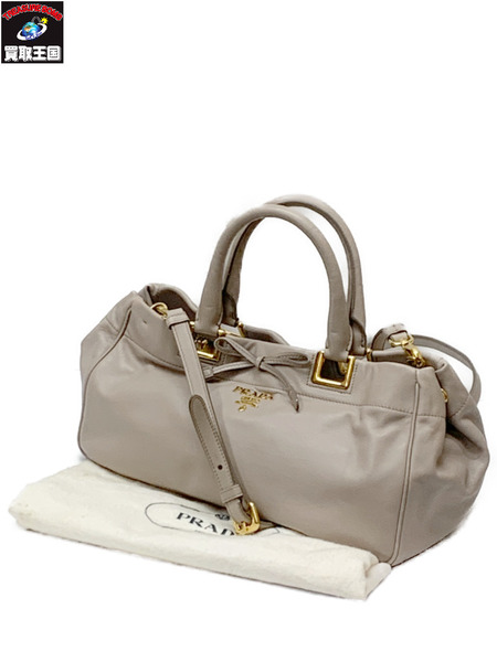 PRADA 2WAY バッグ グレージュ 開封品 ダメージあり プラダ ハンドバッグ ショルダーバッグ レザーバッグ