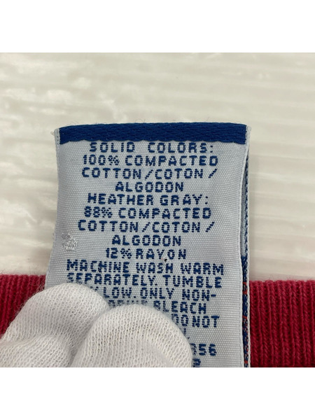 Champion 半袖Tシャツ・カットソー 90s 胸ロゴプリント 赤 (M)