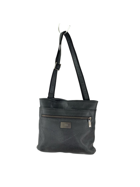 ARMANI COLLEZIONI ショルダーバッグ パンチングレザー 黒