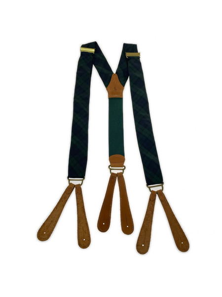 POLO RALPH LAUREN ソノ他 USA製 SOLID BRASS サスペンダー チェック柄