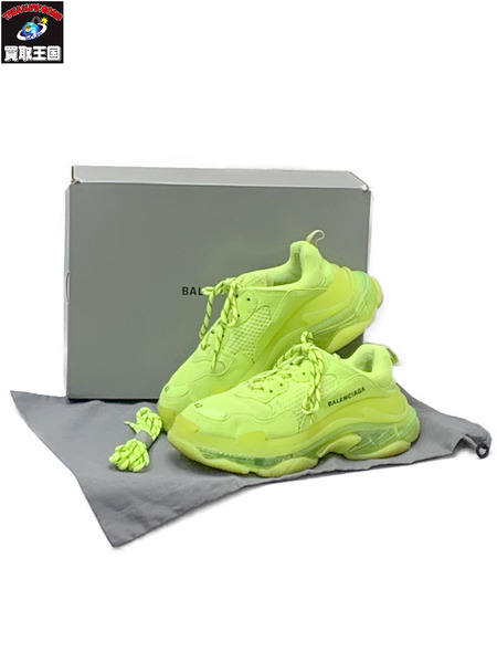 BALENCIAGA Tirple S Size40 544351 ネオンイエロー 開封品 バレンシアガ トリプルS クリアソール スニーカー 靴  蛍光カラー