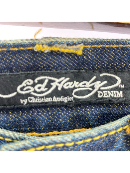 Ed Hardy デニム・ジーンズ 2009 刺繍 プリント ダメージ デニム  32