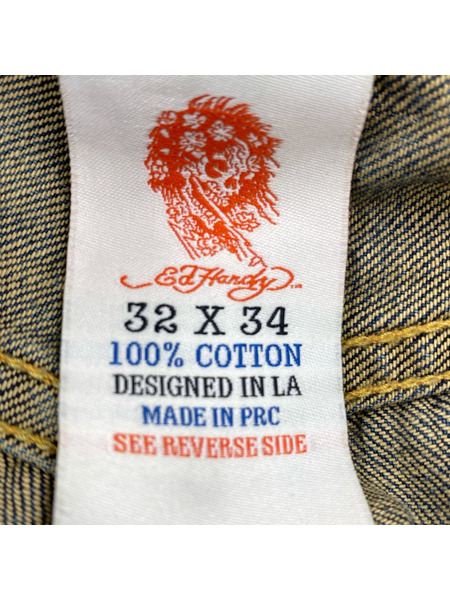 Ed Hardy デニム・ジーンズ 2009 刺繍 プリント ダメージ デニム  32