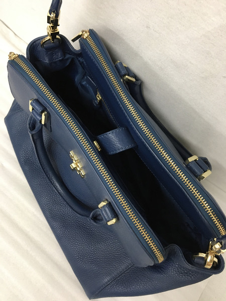 TORY BURCH 2WAY レザーバッグ ブルー