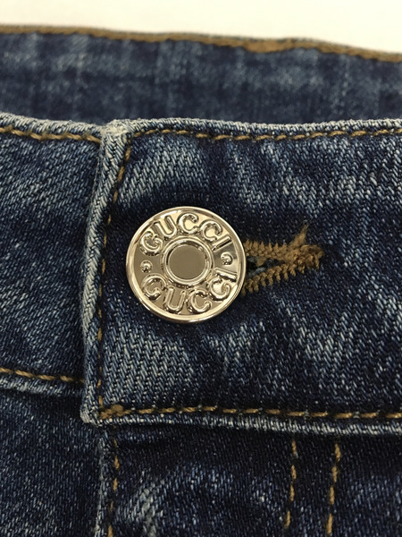 gucci スキニーデニム ダメージ加工