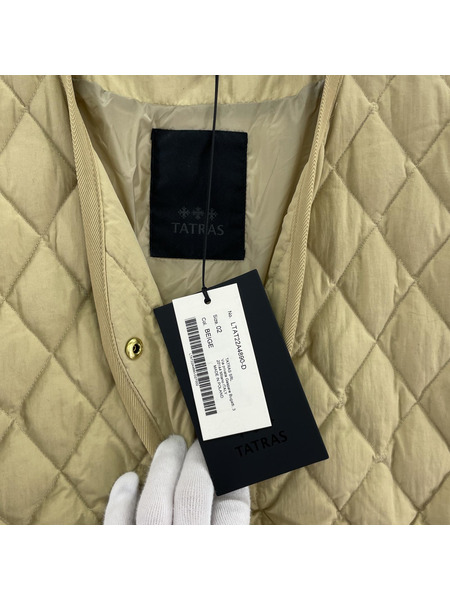 TATRAS ダウンジャケット YUNO キルティング ダウン ノーカラー ベージュ