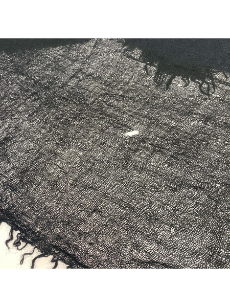 Yohji Yamamoto POUR HOMME 2トーン 大判ストール ブラック×ネイビー