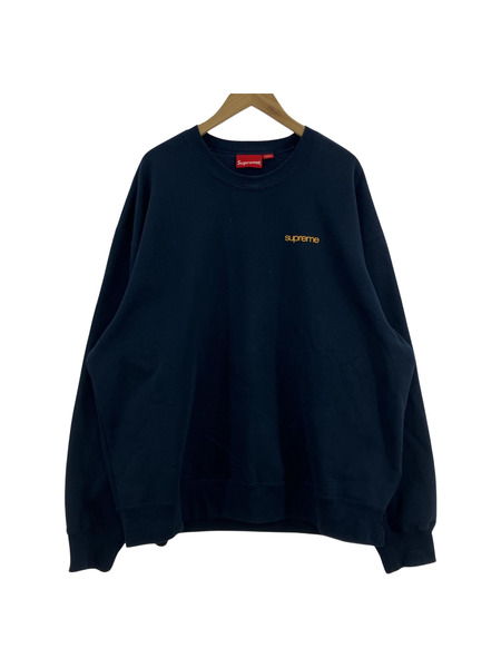 Supreme 23FW crewneck navy×yellow