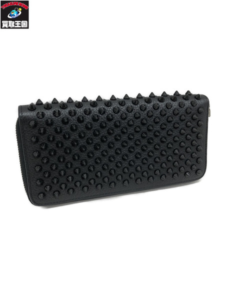 長財布 C.Louboutin Panettone スパイクスタッズ ラウンド 黒