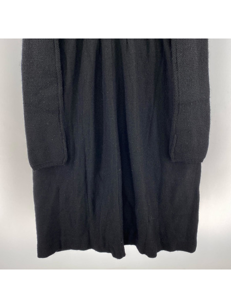 80s~ COMME des GARCONS ショールカラー 切替 デザインニットカーディガン 黒