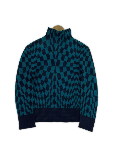 ISSEY MIYAKE 長袖Tシャツ・カットソー me ハイネックプリーツカットソー 青