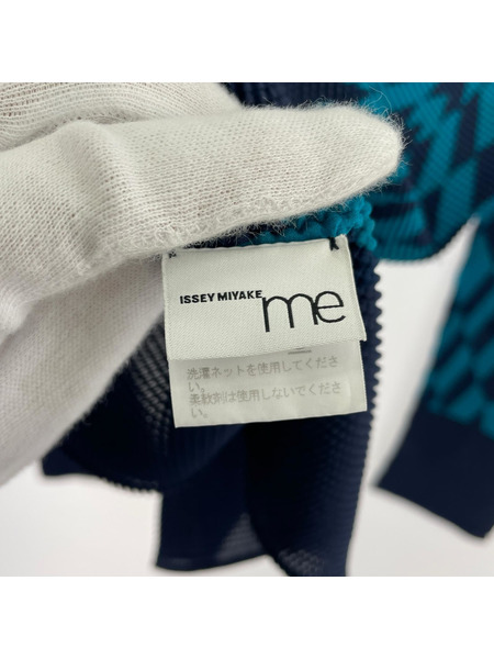 ISSEY MIYAKE 長袖Tシャツ・カットソー me ハイネックプリーツカットソー 青