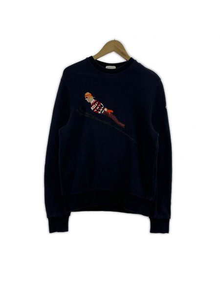 MONCLER ニット・セーター MAGLIA GIROCOLLO スキースウェット 紺