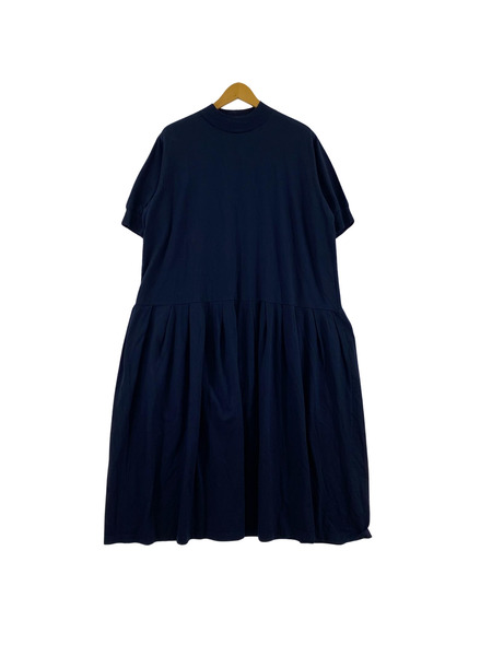 半袖ワンピース homspun  30/1天竺 ハイネック半袖ワンピース