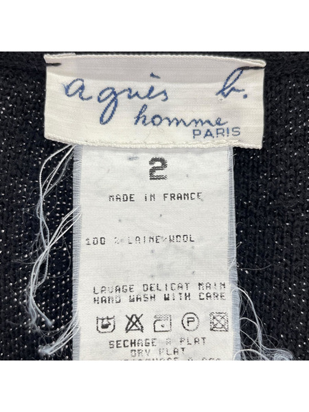 agnes b. カーディガン フランス製 ジップカーディガン 黒 2