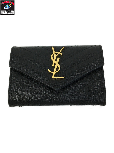 大人気★Saint Laurent コンパクト スリーフォールド ウォレット SAINT LAURENT [正規ラッピング済] サンローラン YSL 財布