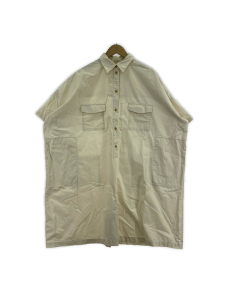 IENA 半袖ワンピース 25SS C.ブロードショートオールインワン 38  ホワイト