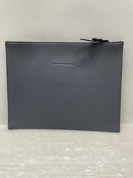 C.Louboutin レザー×ラバー ロゴクラッチバッグ レッド×グレー