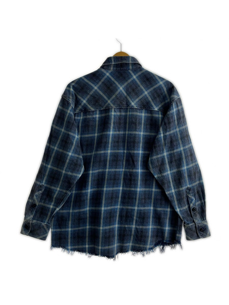 長袖シャツ Rafu ブルーチェック柄 （S）
