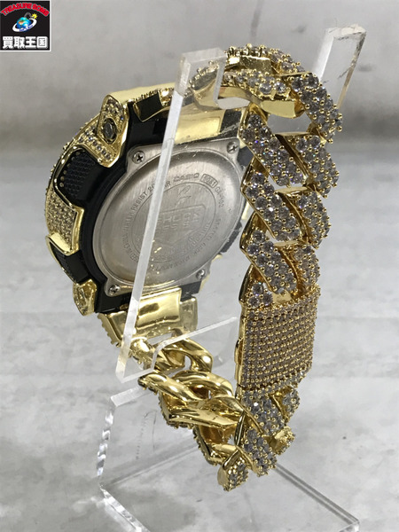 CASIO G-SHOCK 金色/ラインス-トンブレス　ｶｽﾀﾑ品