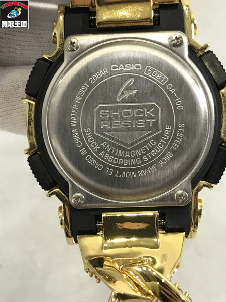 CASIO G-SHOCK 金色/ラインス-トンブレス　ｶｽﾀﾑ品